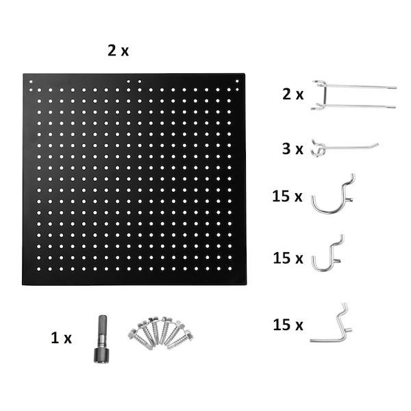 National Public Seating NPS Set of 2 Peg Boards and 50 Hooks for 24" Wide HDT3 and SLT3 Tables PEG24-3 - main